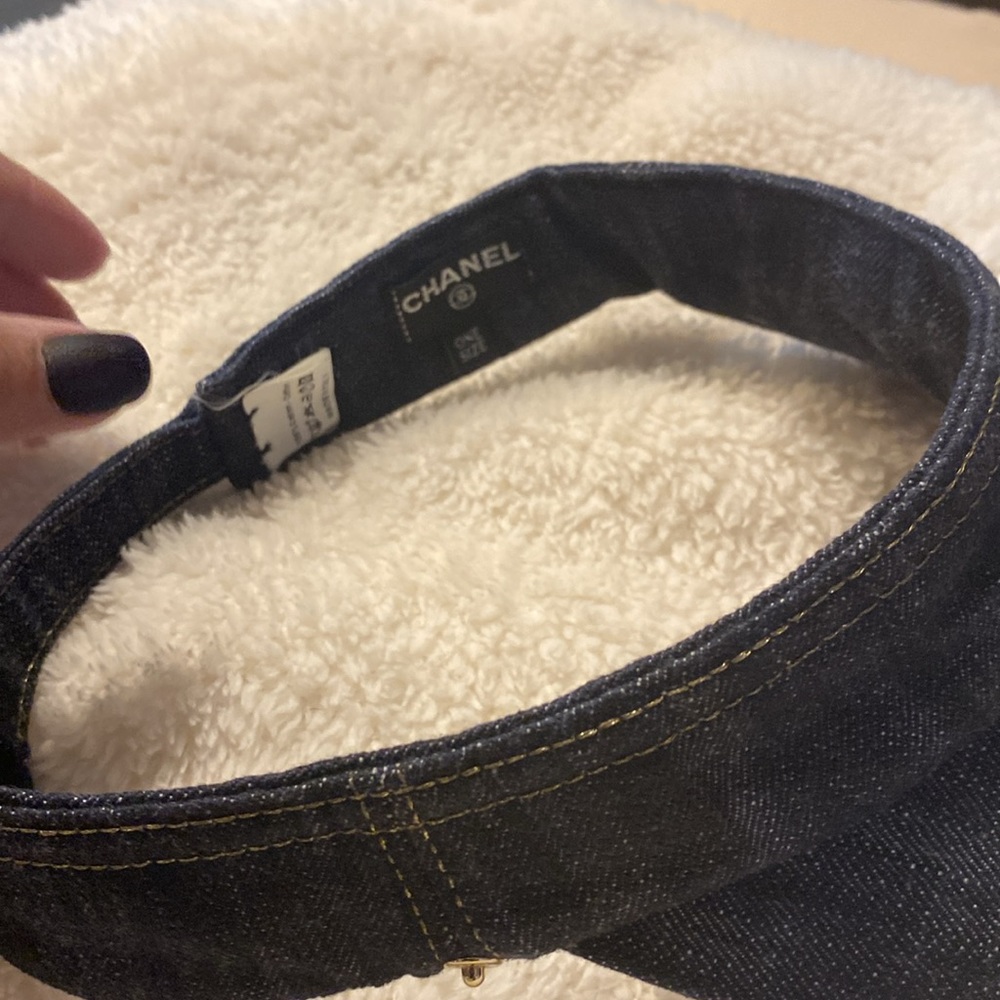 Authentic Chanel Denim Visor! No call outs! authentication approved - Picture 7 of 10